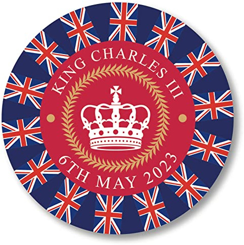 Widdop KING CHARLES III Coronation Commemorative Ceramic Coaster - Bunting