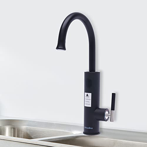 Robinet avec chauffe-eau instantané, rotatif à 360°, chauffe-eau électrique, robinet avec indicateur de température intégré 3200 W pour salle de bain, cuisine, lavabo