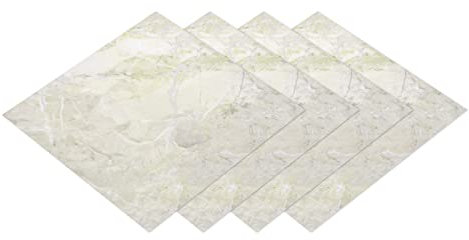 sourcing map 4Stk 12x12 Abziehen und Aufkleben Boden Wand Fliesen Aufkleber Wasserdicht Selbstkleber Marmor Muster Matte Mattiert Boden Aufkleber Basteln für Küche Schlafräume Beige