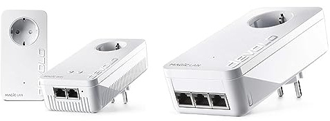 devolo Magic 2 WiFi 6 Starter Kit, WLAN Powerline Adapter -bis zu 2.400 Mbit/s & LAN Powerline Adapter, Magic 2 LAN Triple Erweiterungsadapter
