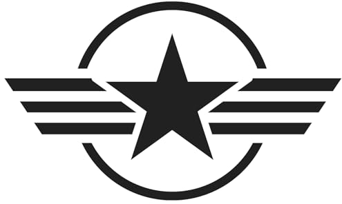 Finest Folia uppsättning av 2 bilklistermärken armé stjärna klistermärken folie för bil motorcykel hänge klistermärken US stjärna motiv 4 självhäftande väderbeständiga biltillbehör (svart matt, 10 x