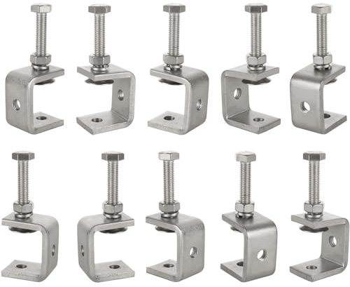 MEIDIV 10PCS Small C Clamps for Woodwork 30mm, Metal C Clamp, Heavy Duty Welding Clamp, Stainless Steel Clamps Tiger Clamp for DIY Woodworking, Welding, Cabinetry