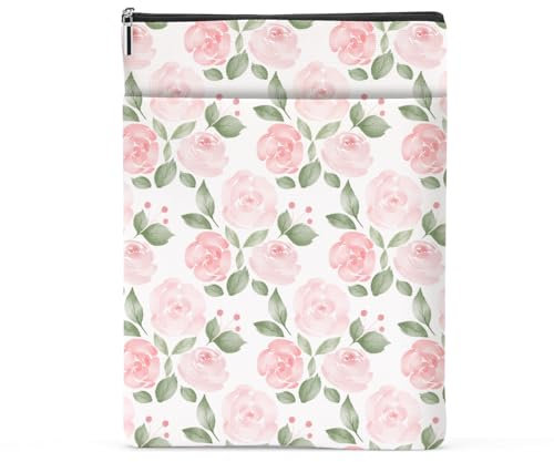 Büchermappe mit Blumenmuster, wasserdicht, Reißverschluss-Fronttasche für Damen und Mädchen, Mehrfarbig. 104, 9x9x9 inches, Modern