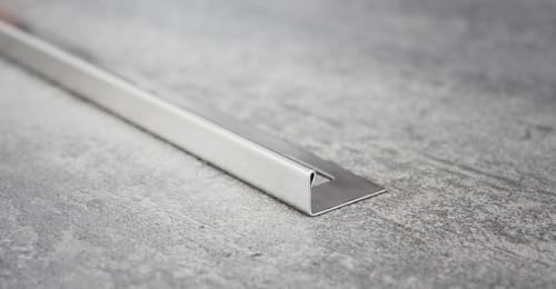 L-Profil 20 x Fliesenschiene Gebürstet Fliesenprofil Edelstahlschiene V2A L250cm Vorteilspack (11mm)