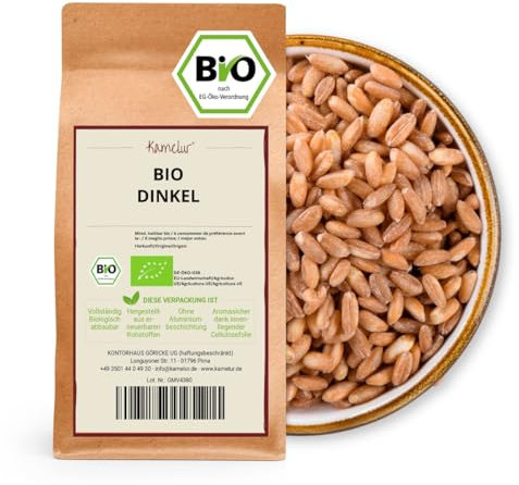 Kamelur Bio Dinkel (5kg) Ganzes Korn aus kontrolliert biologischem Anbau in Deutschland