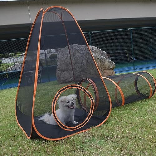 vanenferse Faltbares Katzen Hunde Verstellbares Pop Up Design, Tragbares Tunnelzelt Katzen Hunde Outdoor Katzengehege Für Katzen, Kaninchen, Frettchen Und Kleintiere