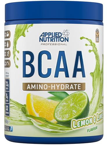 Applied Nutrition BCAA Powder - Branched Chain Amino Acids BCAAs Supplement, Amino Hydrate Intra Workout & Recovery Energy Drink (450g - 32 Servings) (Lemon & Lime)