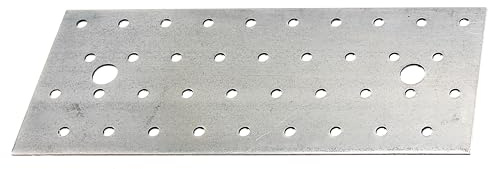 Alberts 820398 Chapa perforada, galvanizada sendzimir, 200 x 80 x 2 mm, Juego de 25