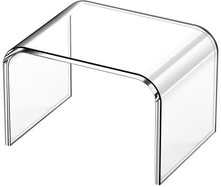 PFOIBOU Tritthocker Acryl Hocker,Tritthocker für Kinder,Fußhocker aus Acryl,Badezimmer Hocker für Kinder Erwachsene in Küche, Bad und Haus, bis zu 113 kg Belastbar (Clear-No Non Slip)