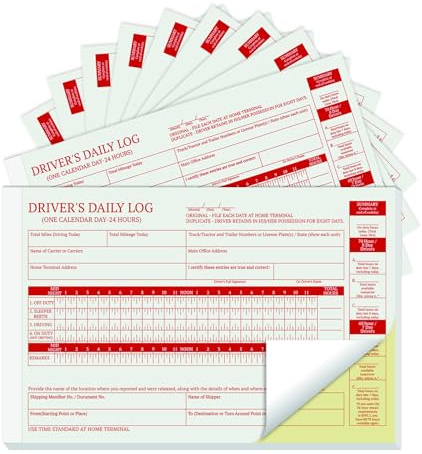 suituts Lot de 12 carnets de bord quotidiens pour conducteur, 2 parties, sans carbone, 14 x 21,6 cm, livre de rapport d'inspection du véhicule conducteur pour camionneur (35 ensembles par livre, 12