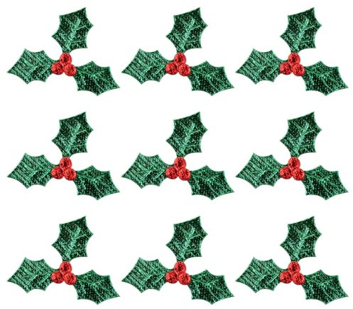 BESPORTBLE Holly Leaves and Berries for Craft, 100Pcs Mini Holly Berries Artificial Holly Leaves for Christmas Wreath Arrangement Tag Card Making Table Decorations (3cm)
