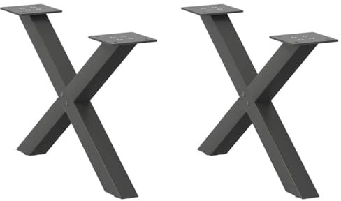 vidaXL Couchtischbeine X-Form 2 Stk. Anthrazit 50x(30-31) cm Stahl