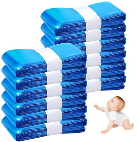 12er-Pack Nappy Bin Refills, vacvad 4.5m Diaper Bin Pail Disposal Bags, Nappy Bin Liners Replacement Strong Seal & Tear Resistance, Compatible with Most Nappy Disposal Systems (Blue)