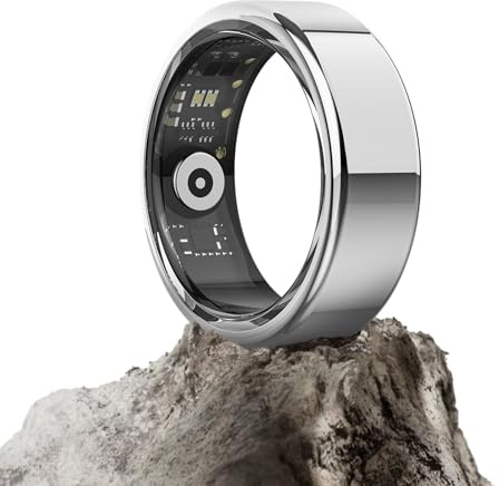 DekeFit Smart Ring (2025 Upgrade), Smartringe für Herren Damen, Gesundheitsring mit Herzfrequenz, SpO2, Schlaftracker, 100+ Sportmodi IP68 Wasserdicht, Android und iOS, Größe 13, Silber