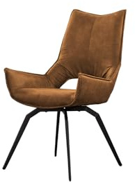 KAWOLA Esszimmerstuhl Drehbar Stoff Cognac SIVO Moderne Designer Drehstühle, Vielseitig Einsetzbar, Metallgestell, Stuhl Esszimmer