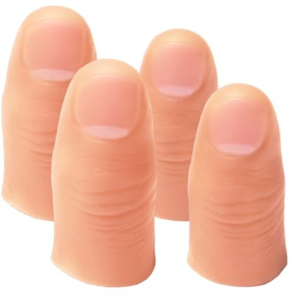 OUDQFCJ 4 Pcs Doigts Magiques pour Tours de Magie, Accessoires de Magicien, Faux Doigts Réalistes pour Spectacles et Fêtes