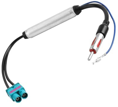 Autoradio Antennenadapter Doppel Fakra auf DIN, 12V Phantomeinspeisung Antennenadapter Kabel, FM AM Autoradio Anschluss, kompatibel mit verschiedenen Stereoanlagen, universeller Antennenanschluss