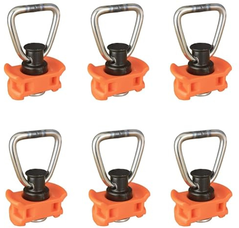 YEHEI 6 Pack Single Stud L-Track Fitting with D Ring for L Track,Single End Fitting for Airline Rails