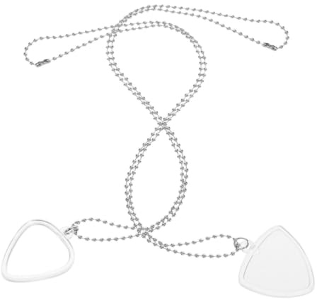 SHINYPASING 2 Stück Plektrum Kette mit Kunststoff Gitarrenplektrum Halter als Stilvolles Accessoire und Sicherer Aufbewahrung für Gitarrenplektren bei Musikalischen Auftritten