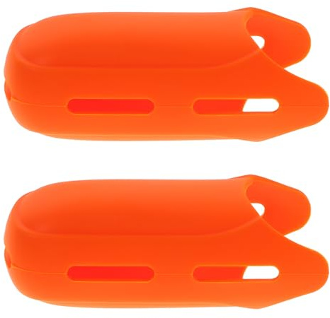 VILLCASE 2 Pièces Manchon Thermique Protection Chaleur en Silicone Orange Compact et Ergonomique pour Fer à Friser et Lisseur pour Coiffure et Voyage