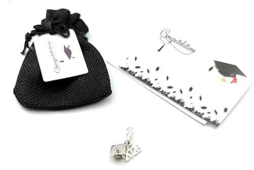 Libby's Market Place Graduation Hat Mortar Board 2026 Clip on Charm - Black Gift Bag and Graduation Card