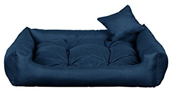 Gutekissen® Letto per Cani Stile Divano – Cuscino Confortevole – Tessuto Resistente – Design EleganteCODURA XS-3XL (S – 65x55 Blu scuro)