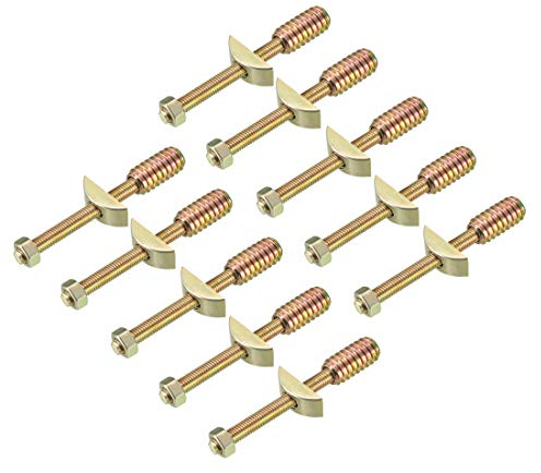 sourcing map 10 Satz Möbelbeschläge Verzinkte Halbmondmutter Verbindungsbeschlag Bronzeton