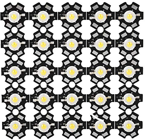 Led Chip, Led SMD, Riuty 25Pcs LED Chip High Power LED Chip Bulb 3W High Bright Integrated Chip Light Source Bead Spotlight LED Bulb for Bulb Lamp Beads DIY Lighting (10000-15000K)