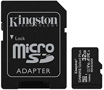 Kingston Canvas Select Plus microSD Card SDCS2/32 GB-2P1A Class 10 (2 x cards, SD Adapter Included)