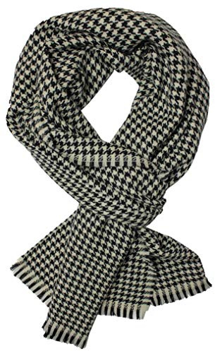 Rotfuchs Herrenschal Wollschal Winterschal Warm Hahnentritt modisch schwarz grau weiß Wolle Made in Germany
