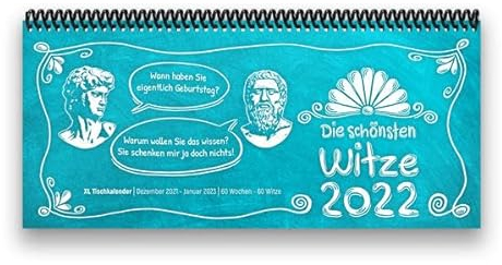 Tischkalender- Planer 2022 „Witze“ Buntkalender® Türkis: Starten Sie in jede neue Woche mit einem Witz! - XL-Kalender: 29,7 x 13,5 cm, quer, türkis