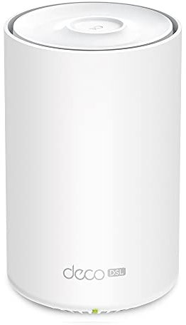 TP-Link 𝐀𝐗𝟏𝟖𝟎𝟎 VDSL Whole Home Mesh Wi-Fi 6 Router, Dual-Band with 4x Gigabit WAN/LAN Ethernet ports, Connect up to 150 devices, Super VDSL2 Speed, HomeShield Security (Deco X20-DSL)