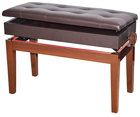 DRSM Soft Piano Hocker Guzheng Electric Piano Erhu Zwei Person Aufzug Massivholz Klavierhocker verdickte mit Speicherfunktion Gepolsterter Sitz (Coffee 75x33x56cm)