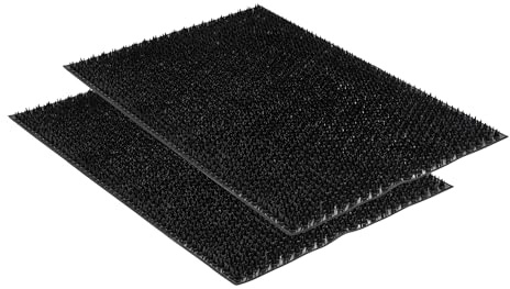 Wetterfeste Gummifußmatte Garten flexibel - Schwarz 2er Set 40 x 60 cm | Witterungsbeständige Fußmatte aussen Schmutzfangmatte Outdoor Türmatte leicht zu reinigen Gummimatte rutschfest Fussmatte