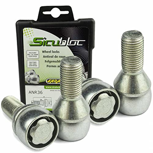 Tornillos antirrobo cónico 60° M12x1,5 30mm FSB-0217 compatible con Dacia Duster Logan Express Logan MCV Logan Pick-up Sandero