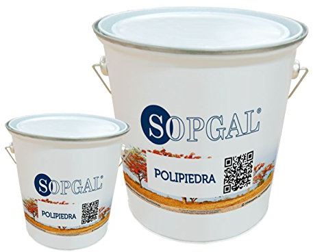 Sopgal Pintura efecto piedra: Polipiedra (20+5kg - Granito Gris) - Revestimiento impermeabilizante para exteriores acabado piedra natural.