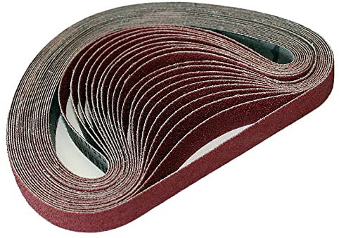 10 Stück/Set 30 mm x 533 mm Aluminiumoxid-Aluminiumoxid-Band 40–120 Körnung Schleifbänder für Bandschleifer, Schleifwerkzeug, Holz, weiches Metall, Körnung 60