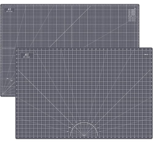 Headley Tools 61x91 cm große selbstheilende Schneidematte, langlebig, A1 doppelseitig, 5-lagiges Bastel-Schneidebrett für Stoff, Quilten, Nähen, Hobby, Kunst- und Handwerksprojekte, Dunkelgrau