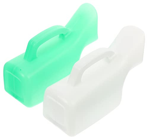 Healeved 2pcs Women's Urinal with Pocket Lid Pee Container Bottle for Men Urinal Jar Urination Device Bed Pan Patient Pp High Capacity Child Car