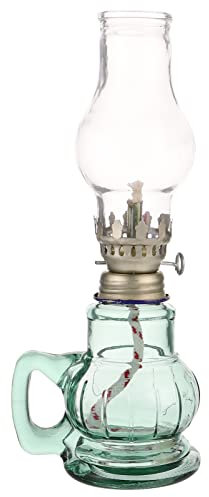 STOBOK Glass Kerosene Lamp,Chamber Oil Lamps Clear Kerosene Lamp for Indoor Use Classic Retro Hurricane Lantern Decoration for Outdoor Camping