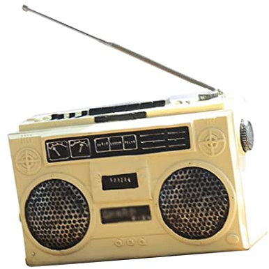 misppro Modelo de radio retro adornos de resina vintage Radio Craft Decoraciones Regalo - Blanco