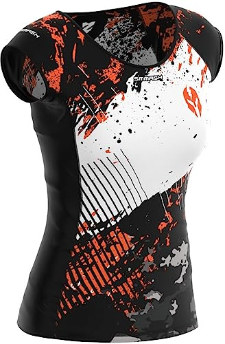 SMMASH Funktionströja dam kompressionströja sportskjorta kortärmad andas Second Skin Technology Fitness Top Outdoor, Sub, L
