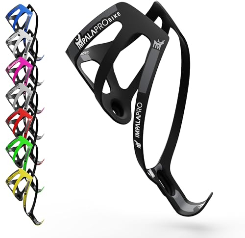 IMPALAPRO Portabidon Bicicleta Fibra De Carbono Ultraligero Y Resistente 18gr - Portabidon Carbono - Soporte Botella Bicicleta - Porta Botellas para Bicicleta - MTB Y Carretera (Negro)