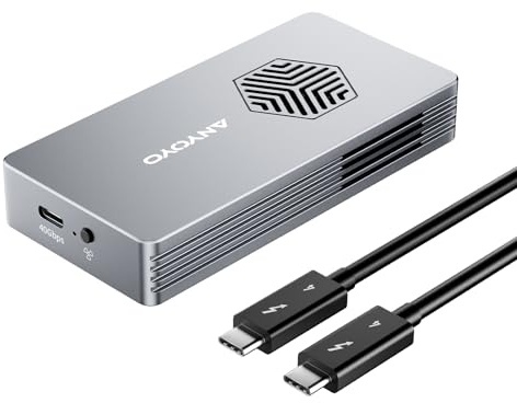 ANYOYO Thunderbolt 4 NVMe SSD Enclosure 40Gbps, Aluminum M.2 Enclosure with Cooling Fan, USB4/3.2 Gen2x2 Case for PCIe NVMe M&B+M-Key SSDs up to 8TB, Compatible with Mac/Windows/Linux