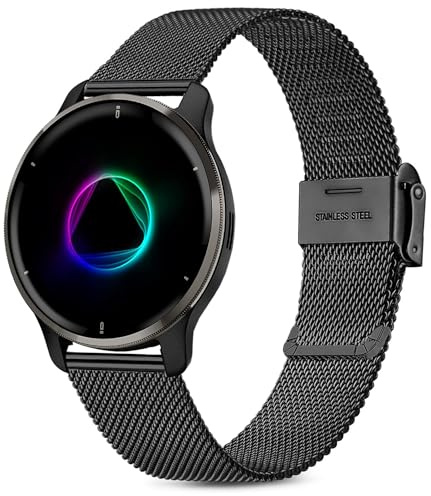 Issinlky Metal ArmBand für Garmin Venu Sq/Garmin Venu 2 Plus/Garmin Vivoactive 3/Vivoactive 5, 20mm Edelstahlband für Garmin Venu/Vivomove 3/Vivomove HR/Vivoactive 3 Music/Forerunner 55 245 645
