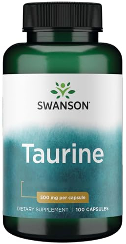 Swanson, Taurine, 100 glutenfreie Kapseln, 500mg Taurin je Dosis, Sojafrei, GMO frei, Geschmacksneutral