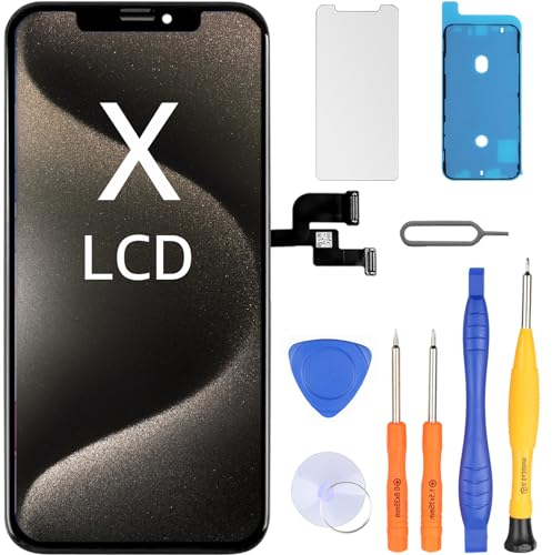 LL TRADER Pantalla para iPhone X LCD de 5.8 Pantalla de Repuesto FHD Touch Screen 3D Touch Digitalizador Marco Montaje y Kits de Reparación