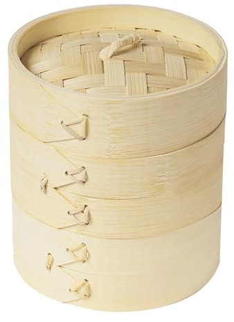 Ficher Bamboo Wood Steamer Outdoor Camping Bowl Cup Steamer for Home Kitchen for Picnic for BBQ Size L