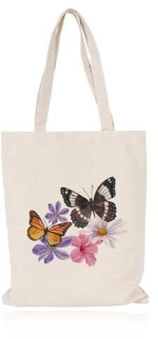 MWUMRCM Stofftasche Bedruckt, Schmetterling Inspirierte Tragetasche Damen, Canvas Tote Bag Aesthetic Tragetaschen Leinentasche Inspiriertes Geschenk Musikliebhaber-Geschenk für Sänger Fans