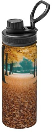 GaxfjRu Hello Autumn Sports - Botella de agua aislada de acero inoxidable, 510.3 g, diseñada para exteriores, innovadora a prueba de fugas con acero 304